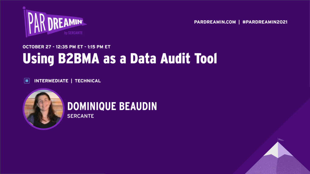Using B2BMA as a Data Audit Tool